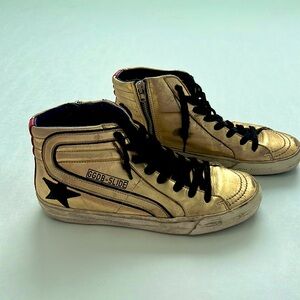 GOLDEN GOOSE!! gold blue red high top golden goose size W 8 / 38